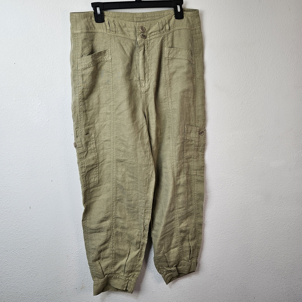 WRAP London Linen High Waist Jogger Pant Size US 12